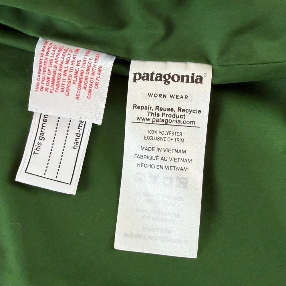 Patagonia Kids' Retro-X Fleece Vest beige and green Kids Size 10